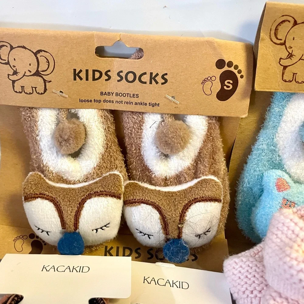 Assorted Baby‎ Booties & Socks - Pink, Blue, Brown, Black